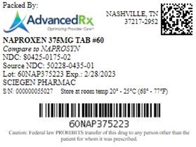 Naproxen #60 (Naproxen 375mg Tab Qty 60 Ndc 80425 0175)